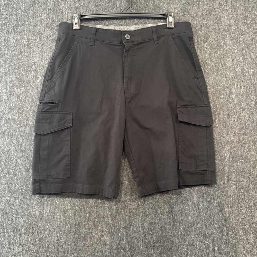 DENALI Men's Stretch Cargo Shorts‎ Size 36 Comfort Waistband Black Casual Cotton